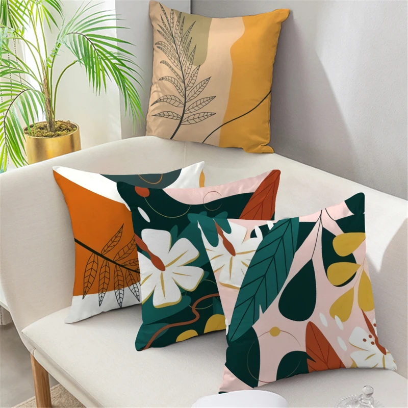 

Decorative Pillow Cases Abstract Tree Leaves Print Throw Pillows For Bed Sofa Chair Car Seat Cushion Cover Funda Cojin 45x45