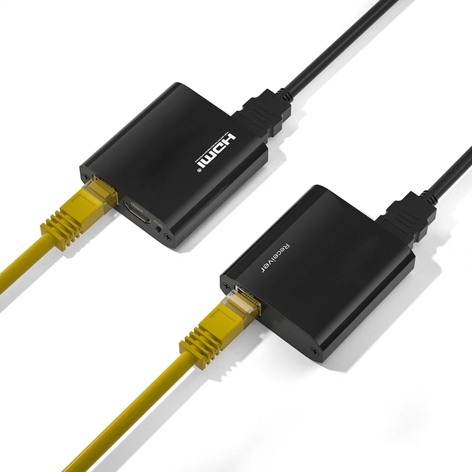 Аудио-Удлинитель HDMI Over ethernet Cat5e/Cat6 RJ45 порты удлинитель Loop 60m 1080P TX RX для PS4 apple TV ПК