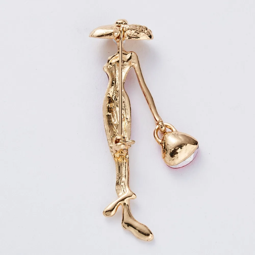 Мода Rhinestone танцы мальчик и девочка чертежное масло фигурка персонажа брошка заколка для женщин Девушка эмаль платье маленькое платье аксессуары