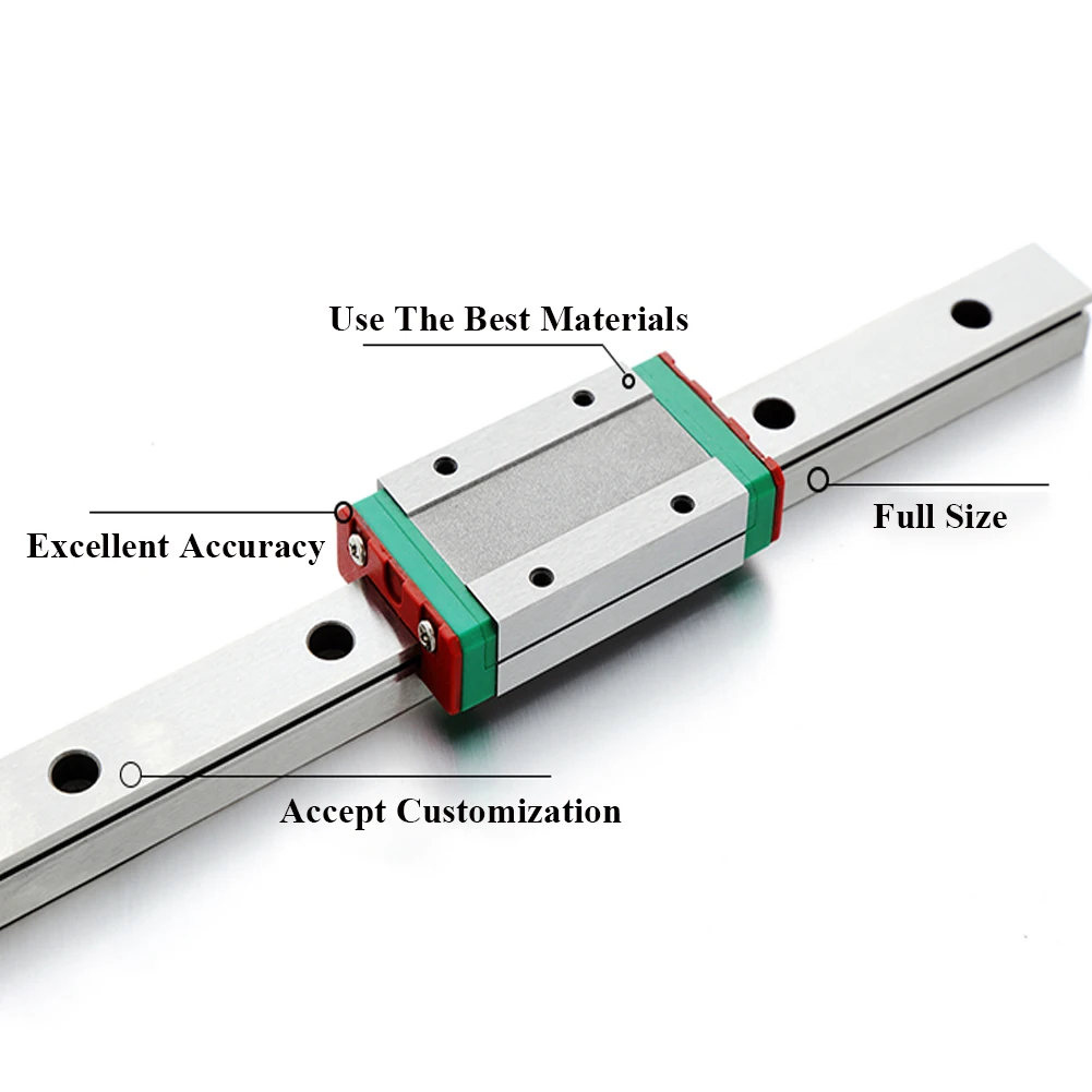 2pcs Linear Guide+2pcs MGN7 MGN9 MGN12 MGN15 Slide Block Miniature Rail Length 100mm-1000mm For 3D Printer CNC Parts | Обустройство