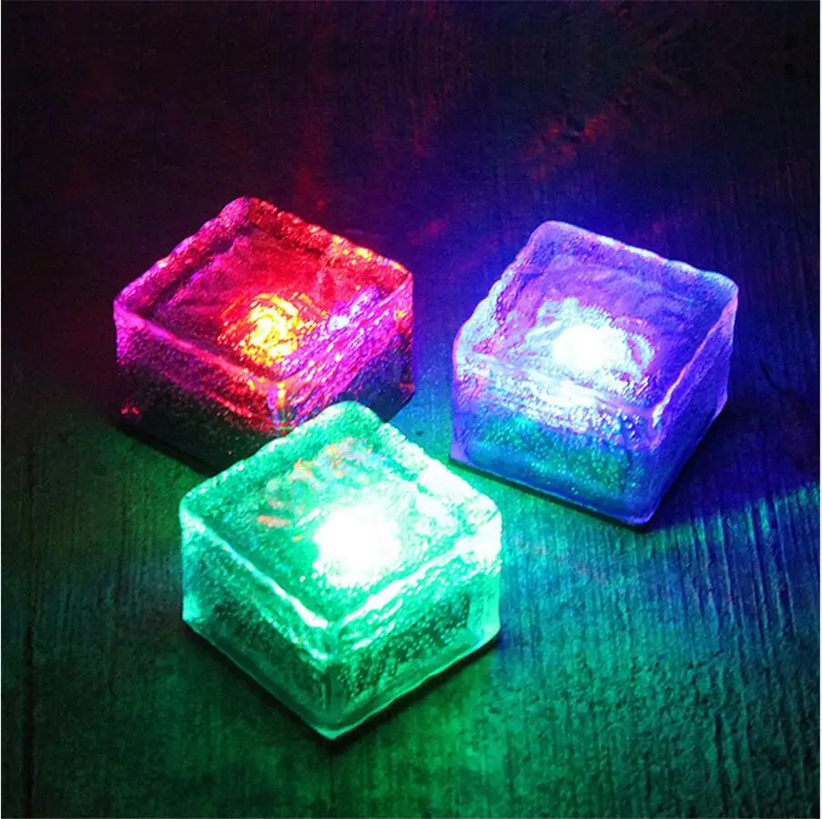 

Solar Glass Brick Light Outdoor Garden Ice Cube Light LED Landscape Buried Light Paver For Courtyard Pathway Patio Path Yard