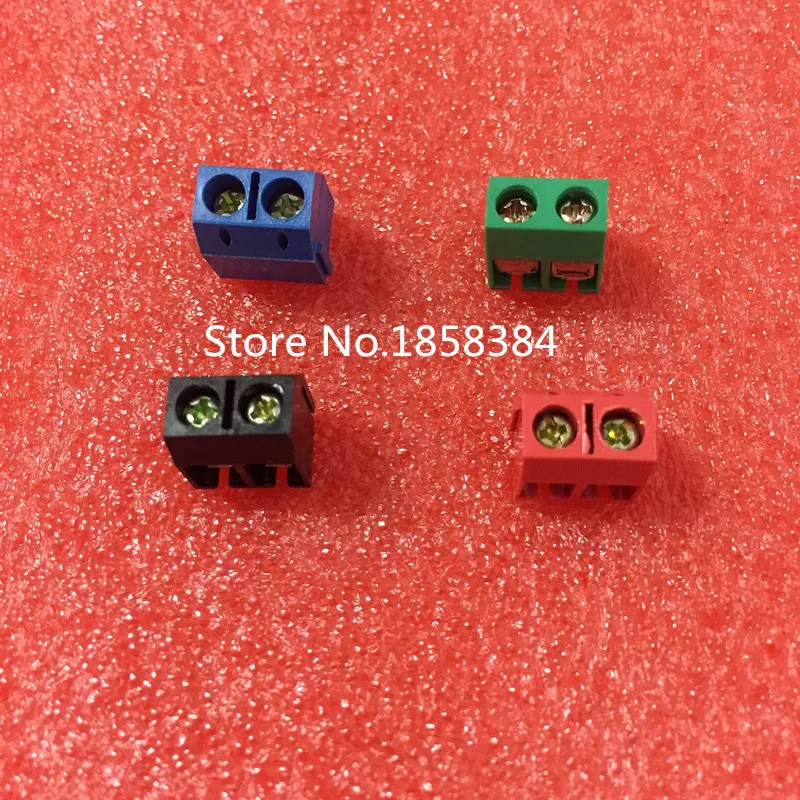 4 цвета 40 шт./LOTKF301-5.0-2P KF301 &quot+&quot винт 2Pin 5 0 мм прямой контакт PCB винтовой блок
