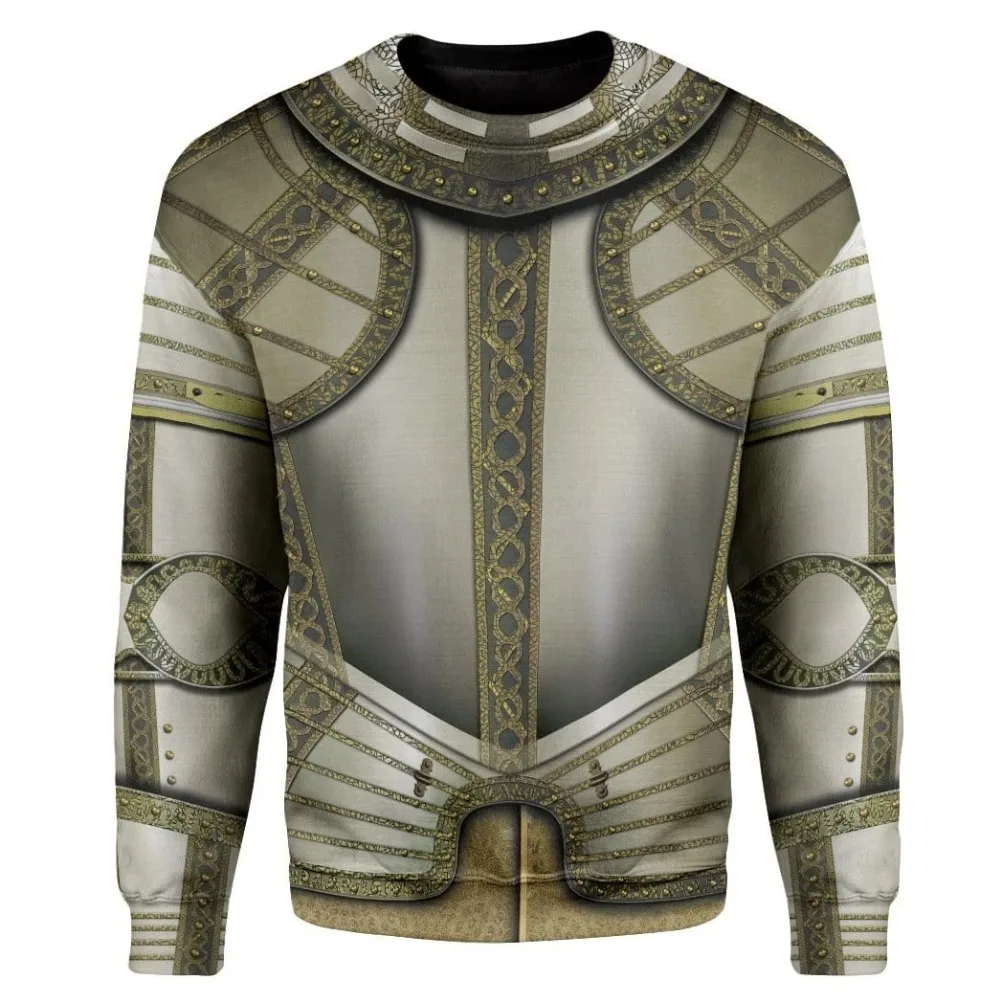 3D Косплэй рыцарские доспехи пользовательские Толстовки с капюшоном на молнии