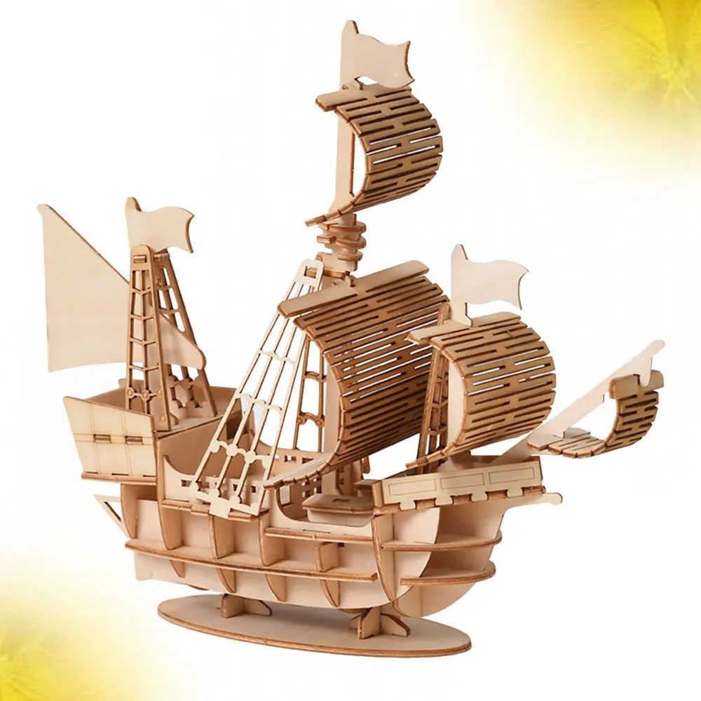 1 Набор Деревянный Пазл сделай сам игрушка пазл 3D модель корабля ручной работы