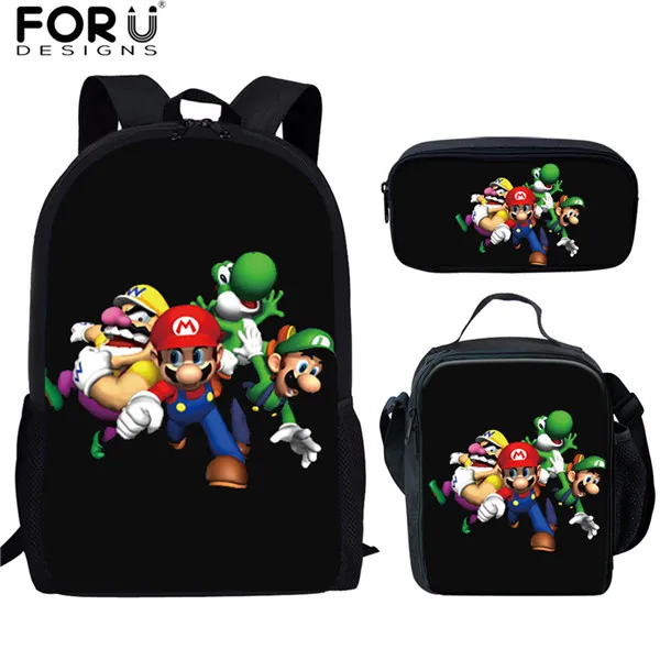 HK3276CGK INSTANTARTS Super Mario Bros Backpack for Kid Girl Boy Cartoon Anime Schoolbag 3pcs Set School Backpack Escolar Infant Kids Bag - Цвет: HK3276CGK
