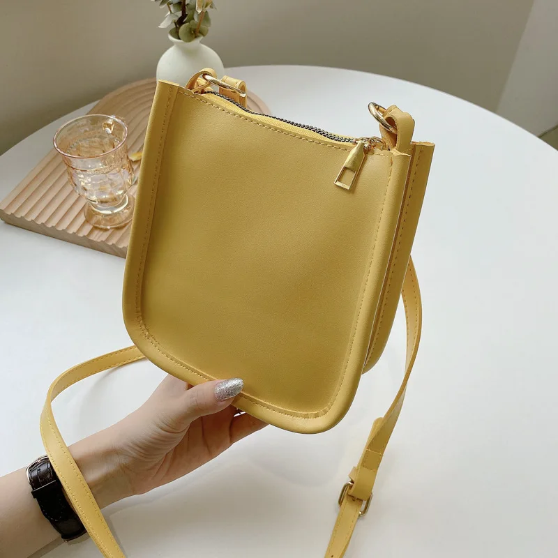 

Повседневная Универсальная женская сумка, модная простая сумка через плечо, текстурная Ретро сумка-мессенджер, однотонная портативная мал...