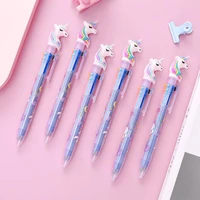 2 piece unicorn 6 color ballpoint pen multifunctional color pen student stationery creative pens for office school supplies
