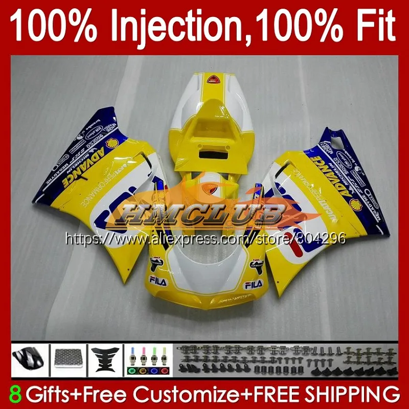 

Injection For DUCATI 748 853 916 Yellow blue 996 998 S R 94 95 96 97 98 99 00 01 02 108No.5 916S 996S 998S 1994 2002 Fairings