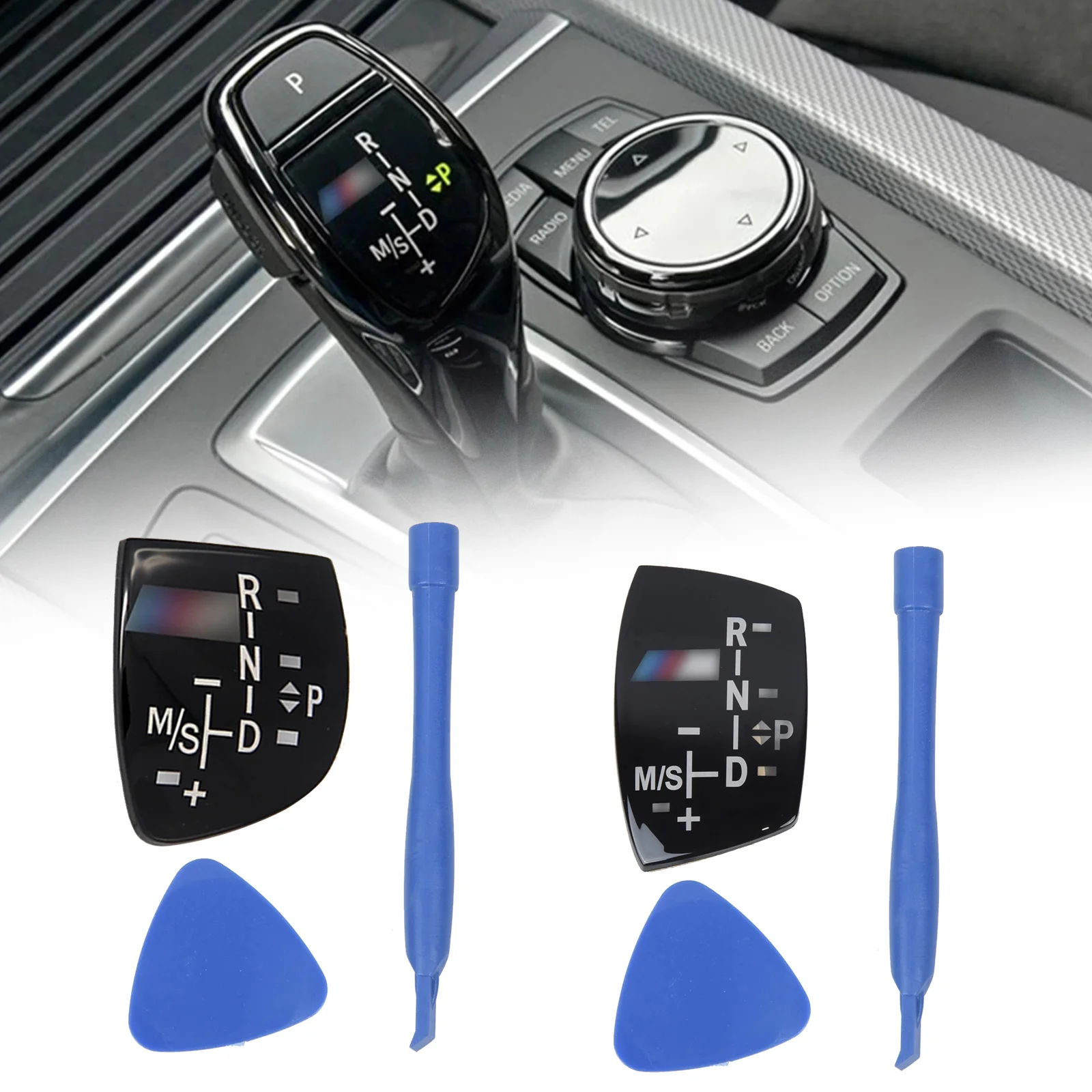 

Car Shift Knob Panel Gear Button Cover Emblem M Performance Shift Sticker For BMW X1 X3 X5 X6 M3 M5 F01 F10 F30 F35 F15 F16 F18