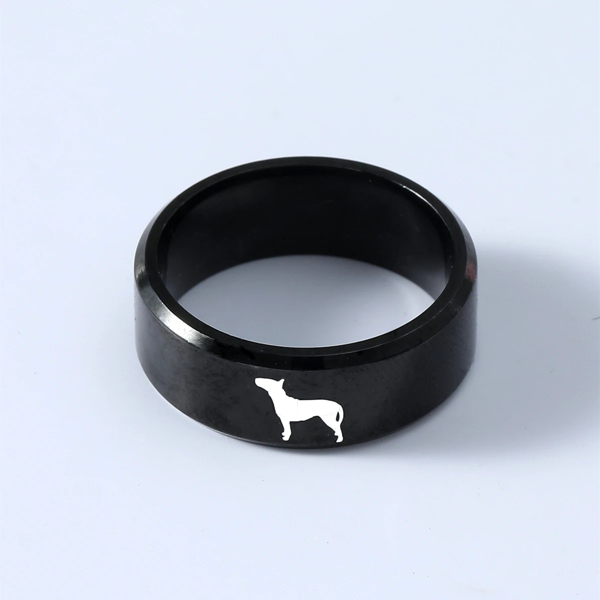 

MANGOPIE8mm Titanium Bull Terrier Dog Ring For Men and Women