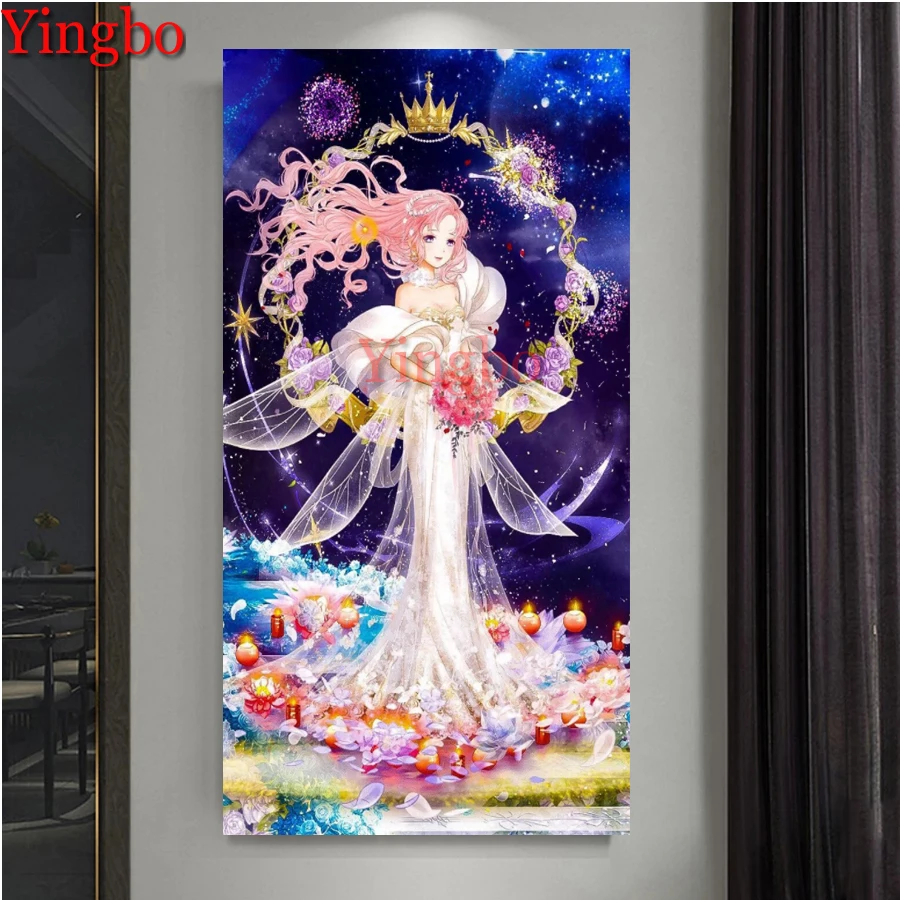 

Diy Fantasy Princess Flower Diamond Painting Full Drill Embroidery Mosaic Cross Stitch Kit Home Decor Nursery Kids Room Decor
