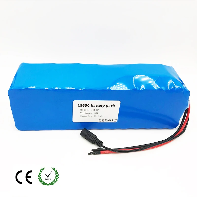 

Free Ship 48V lithium battery 12AH 13s 4p 18650 rechargeable battery pack built-in 15A BMS For electric bicycles motor Laudation