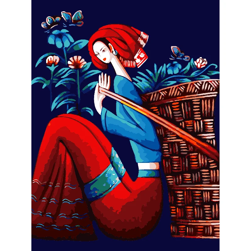 Набор для рисования по номерам на холсте девочка|Картины номерам| |