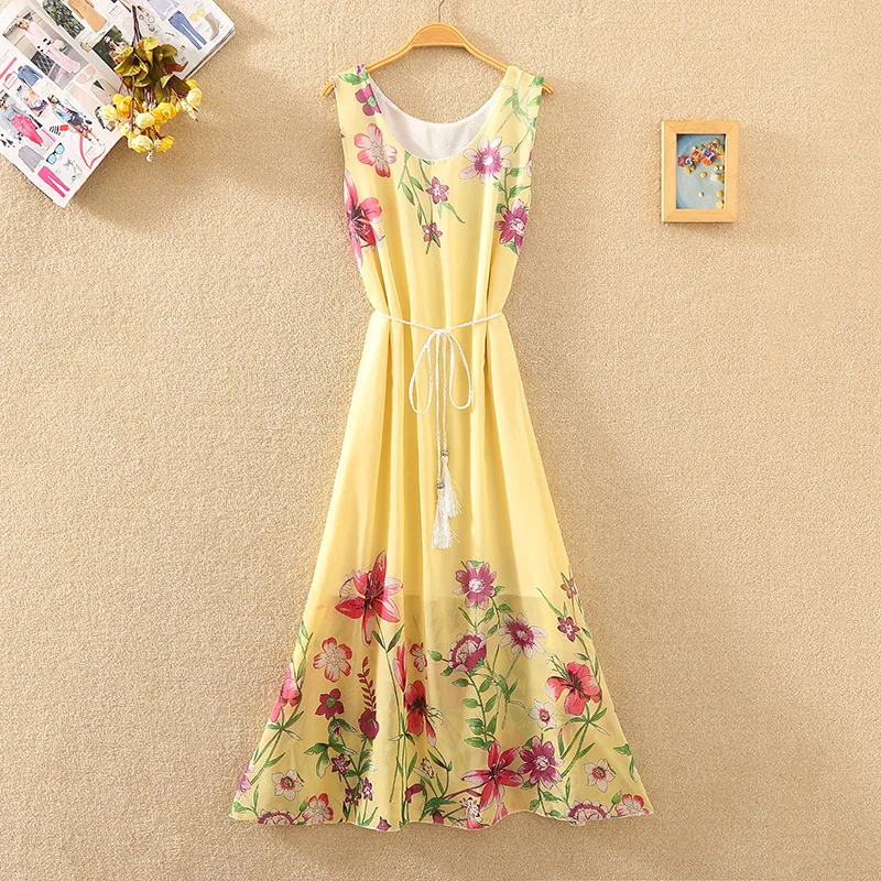 foreign trade Bohemia beach Dress women's new Large pendulum type summer seaside holiday Bali Sweet medium long Chiffon | Женская