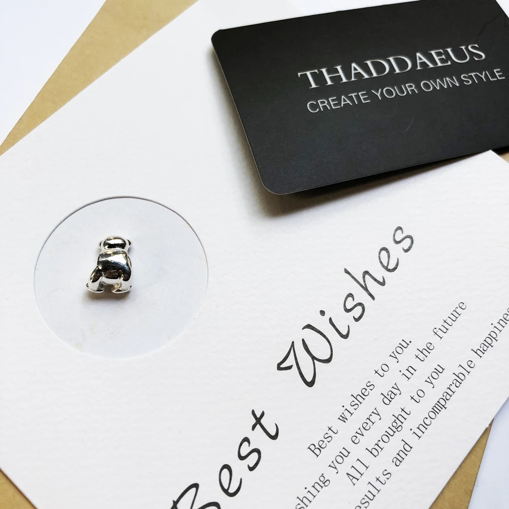 Бусины с мишкой Тедди серебряные подходит браслет ожерелье из Европы