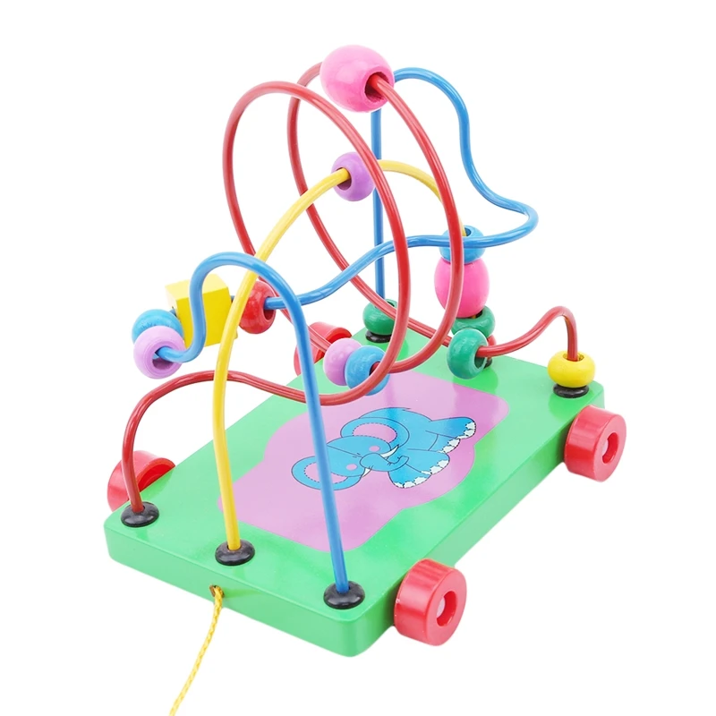 Детская игрушка зеленый мультяшный слон пазл Трейлер круглый бисер бисером