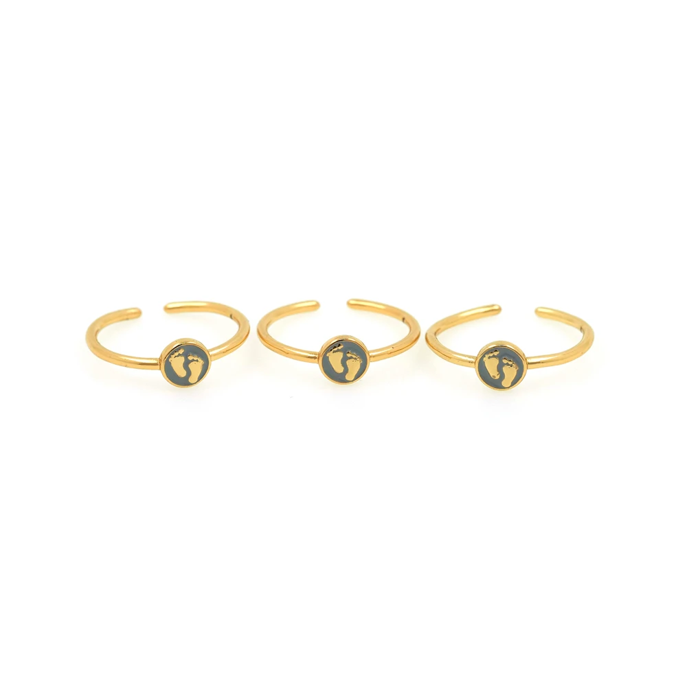 

Fashion Handmade Enamel Girl Open Ring Foot Geometric Irregular Ring Ladies Gothic Personality Jewelry Gift
