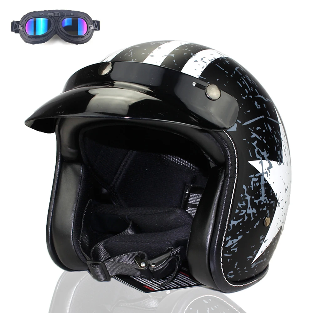 Мотоцикл Vespa Helmet 3/4 шлемы с открытым лицом для винтажного мотоцикла скутера ретро