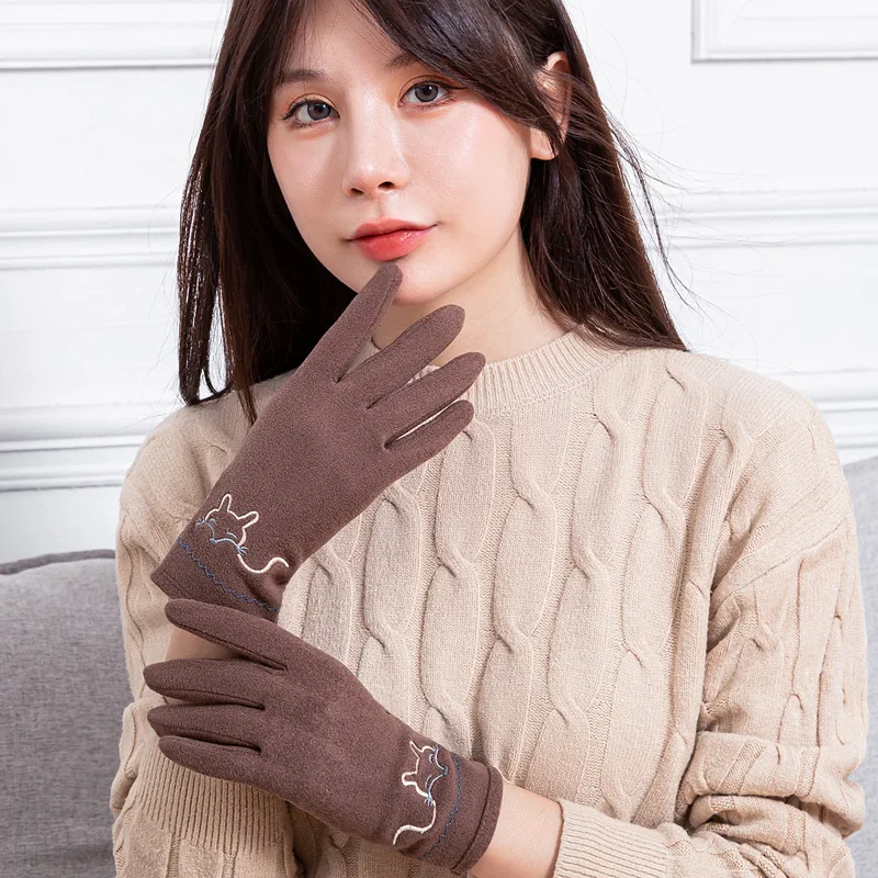 

Немецкие бархатные перчатки Варежки женские зимние Бархатные ветрозащитные перчатки для сенсорного экрана сохраняют тепло и холод перчат...