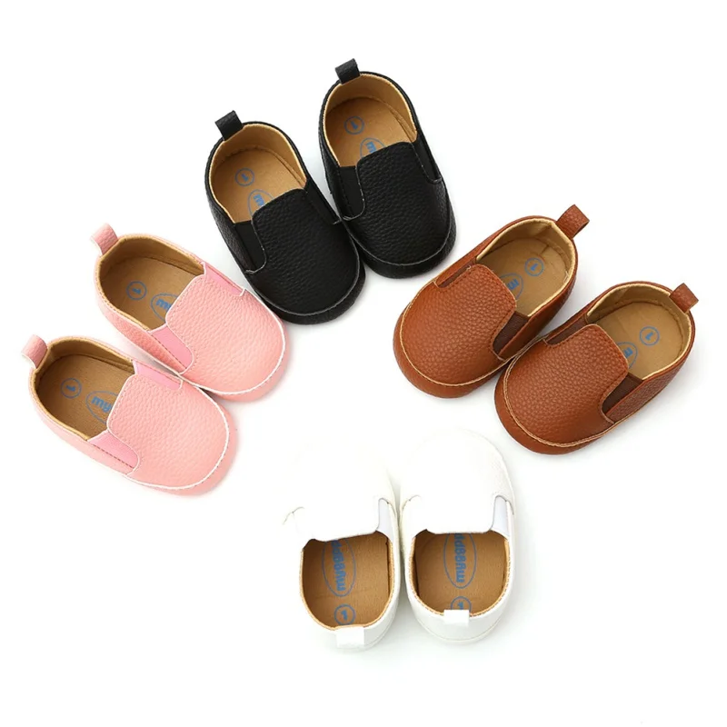 Zapatos informales de cuero Pu para beb&eacute;s, calzado para primeros pasos, 0 a 18 meses-0