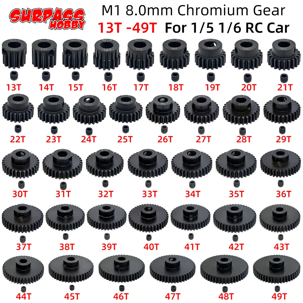 Шестерня передач M1 8 мм 13T-20T 21T-25T 26T-30T 31T-40T 41T-49T Шестерня двигателя для 1/5 TRAXXAS ARRMA 4WD Outcast 8S вал двигателя автомобиля EXBRC