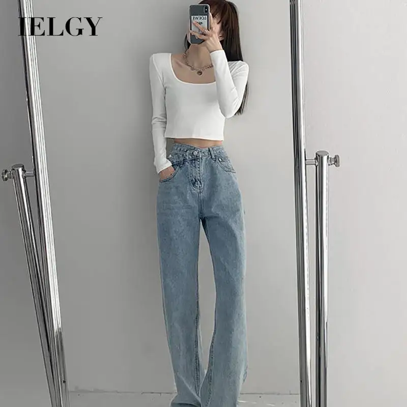 

Джинсы с завышенной талией и драпировкой, летние