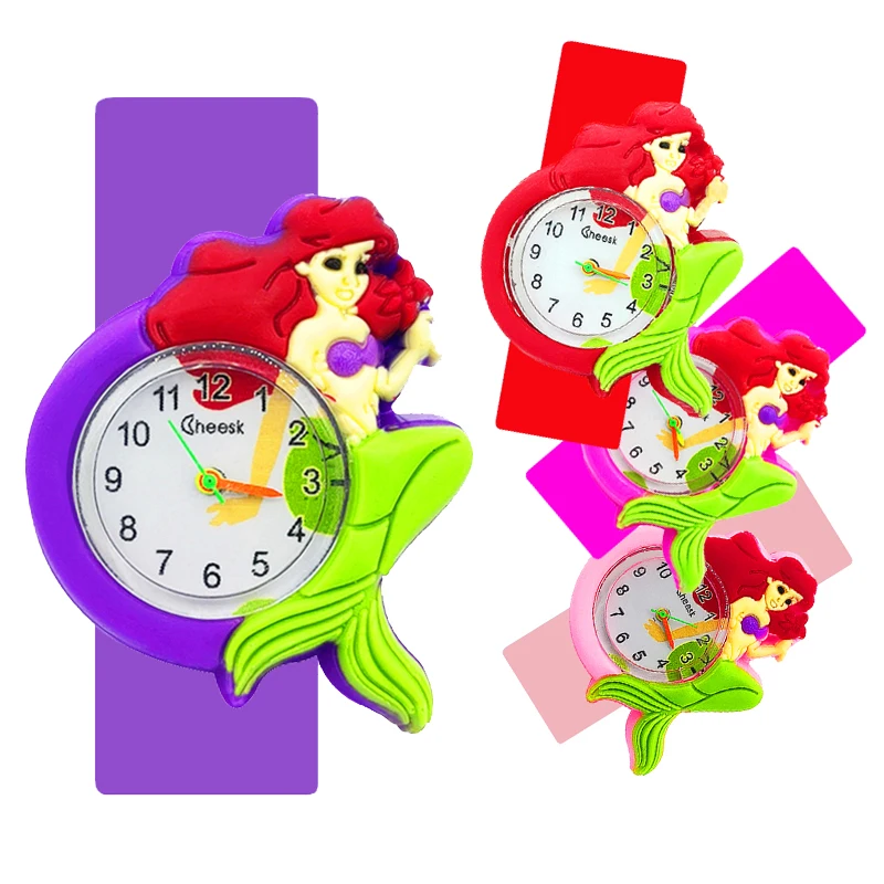 

Children Watch Cartoon Mermaid Watch Baby Toy Kids Quartz Watches Clock Slap Circle Child Watch Girls Boys Gift Relogio Montre