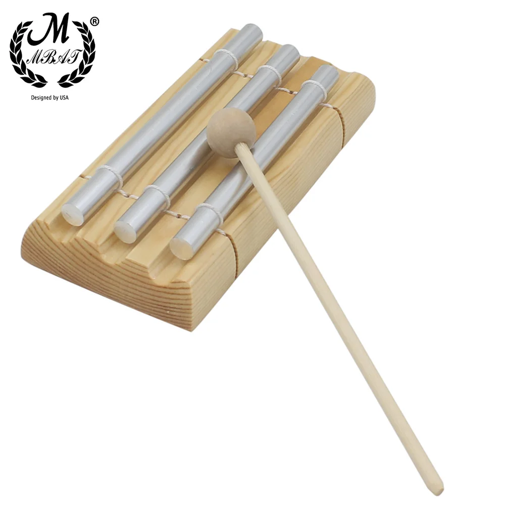 

M MBAT High Quality 3-Tone Chimes Meditation Chime Wind Bell Kids Educational Musical Toy Percussion Instrument with Mallet