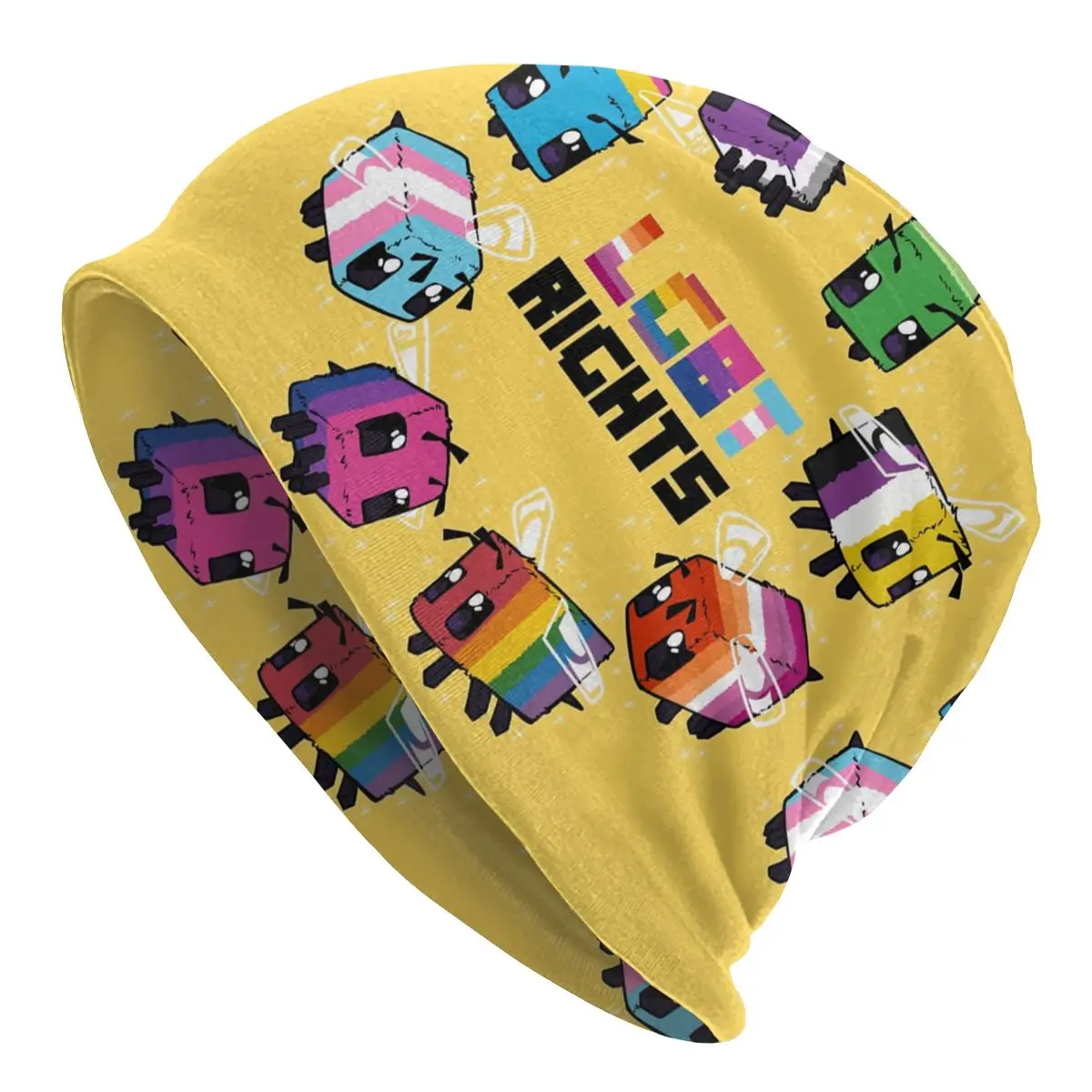 

ЛГБТ-пчелы, шапочки для гей-прайда и лесбиянок, Queer Asexual Hat, модная уличная шапка, многофункциональная шляпа, вязаные шапки