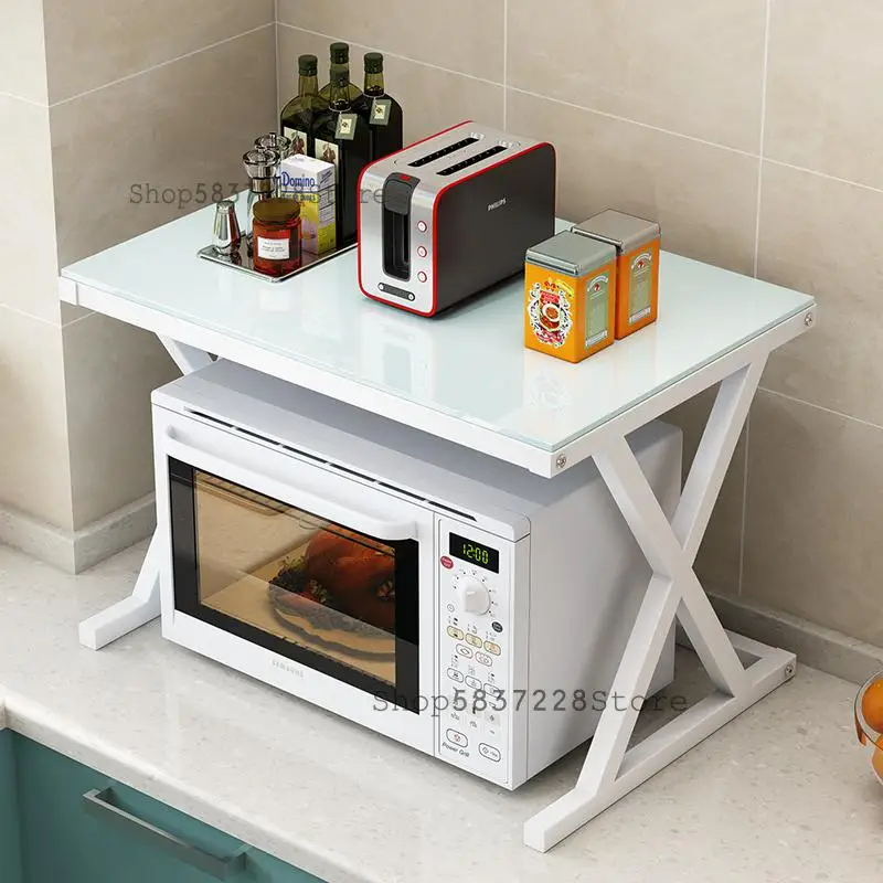 Полка кухонная для микроволновки двухуровневый стеллаж духовки