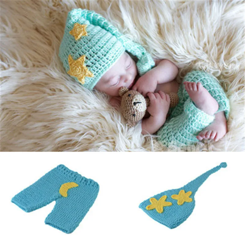 Bebe новорожденных фотографии реквизит крючком Марио Вязание Bebe костюм шапки и штаны наряды аксессуар мягкий ручной работы 0~ 12 месяцев