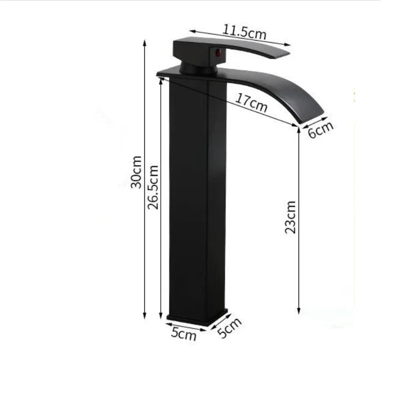 

Basin Faucet Black Waterfall Faucet Mixer Tap Brass Bathroom Faucet Bathroom Basin Faucet Mixer Tap Hot and Cold Sink faucet