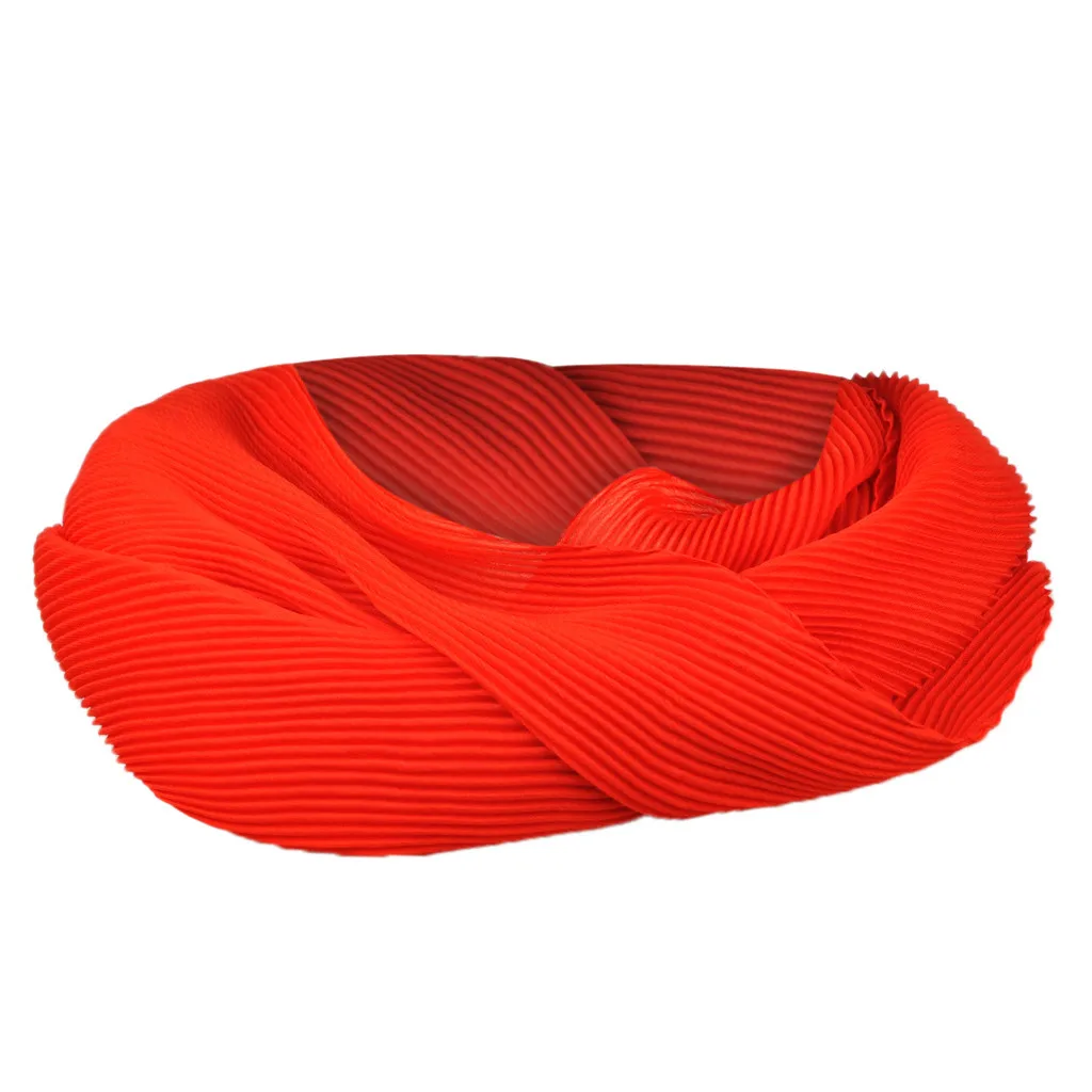 Red Тонкие платки на голову, шарфы, модные, теплые, красивые, цветные, подарок, женские, мягкие, шифоновые, одноцветные, Конвертируемые, бесконечный петлевой шарф, шарфы - Цвет: Red