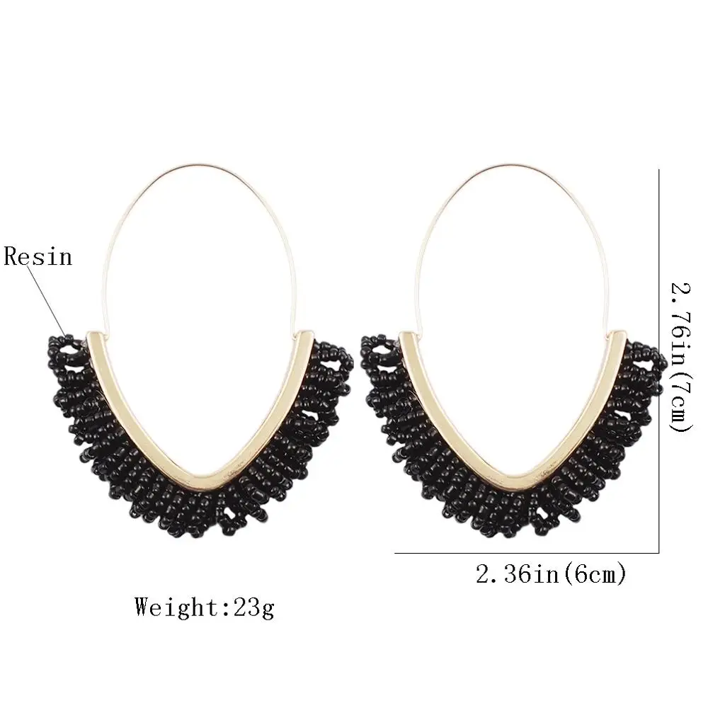 Богемные серьги-кольца MANILAI ручной работы для женщин разноцветные бусы