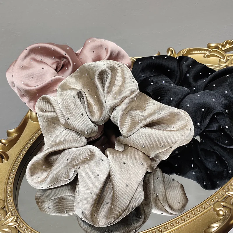 

Shiny Star Satin Hair Scrunchies Women Elastic Rubber Hair Bands Girl Ponytail Holder Hair Ties Ropes Hair Accessories New