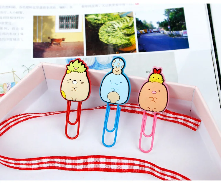 5 шт./упак. Sumikko Gurashi футляр из силикона с милым рисунком из мультфильма Бумага иглы Бумага для съемки с креплением зажим записка заметка зажимы для канцелярских принадлежностей