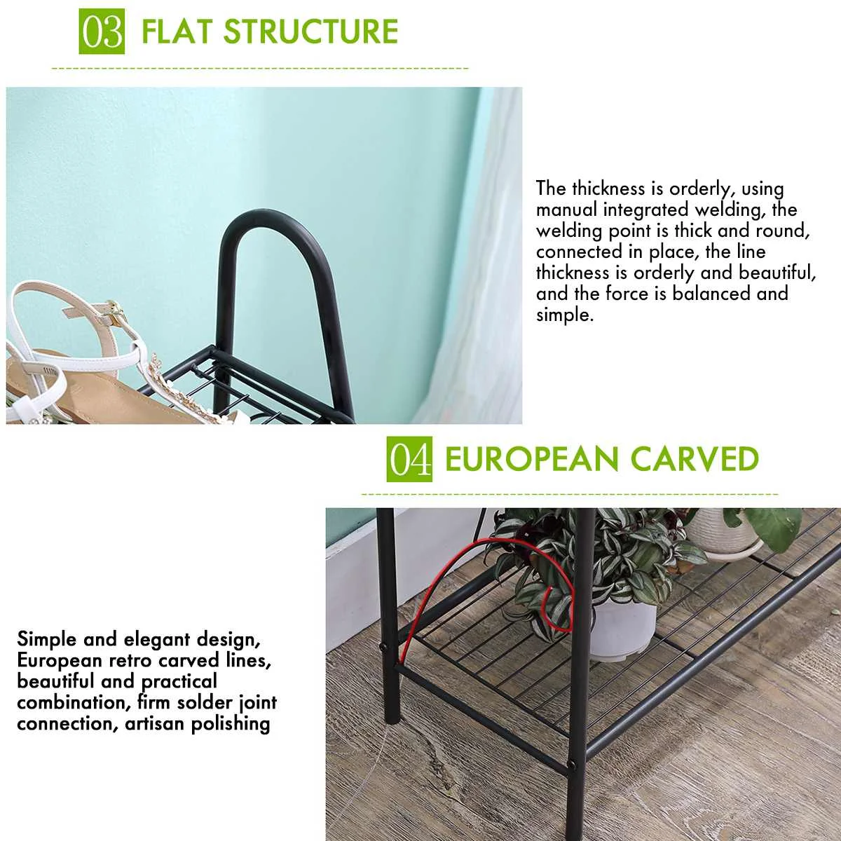 

Iron 3-layers Plant Stand Succulent Shelf Rack Balcony Simple Indoor Garden Flower Pot Shelf Shoes Rack Book Shelf Home Decor