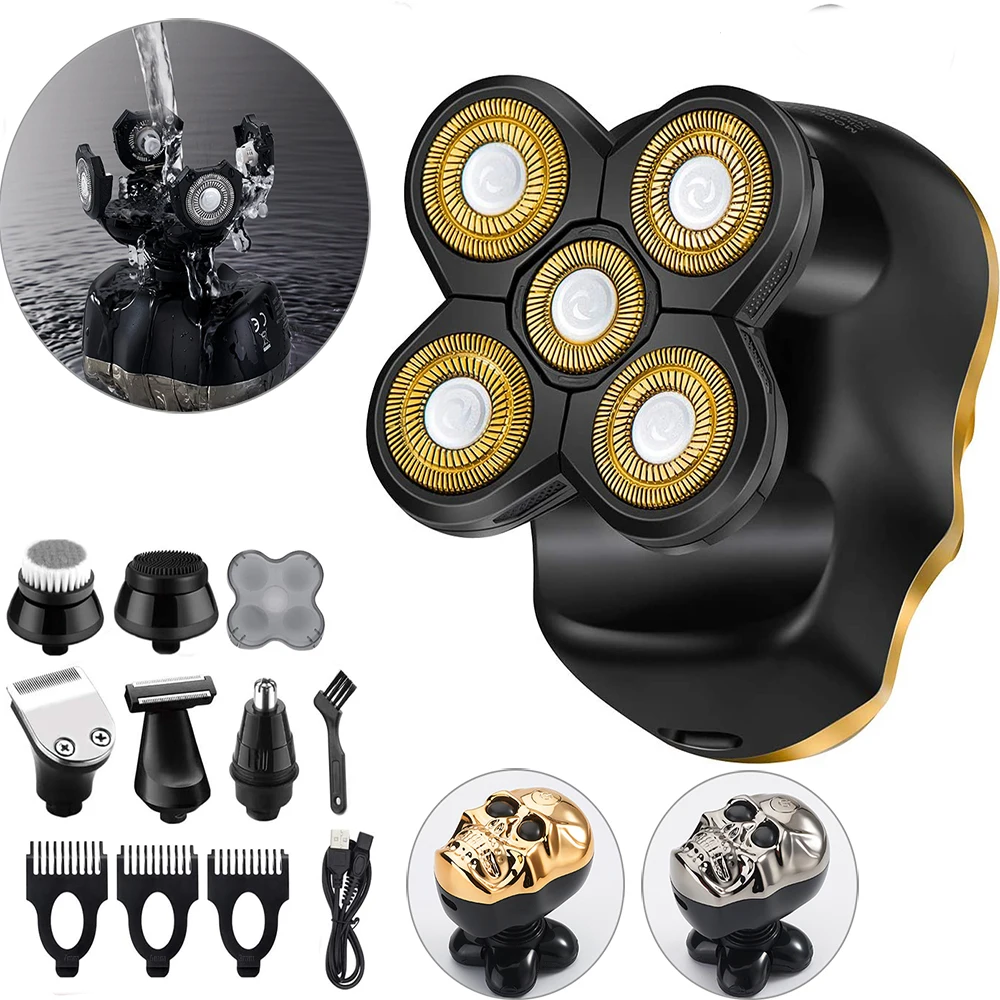 

2020 Xiao электробритва с черепом 6 n1, бритва с Лысой Youpin, водонепроницаемая 5D электрическая Вращающаяся бритва для мужчин, набор для ухода, трим...