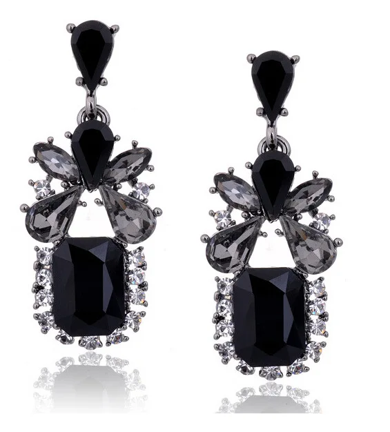 Элегантные серьги гвоздики из сплава Синие стразы инкрустация для девушек