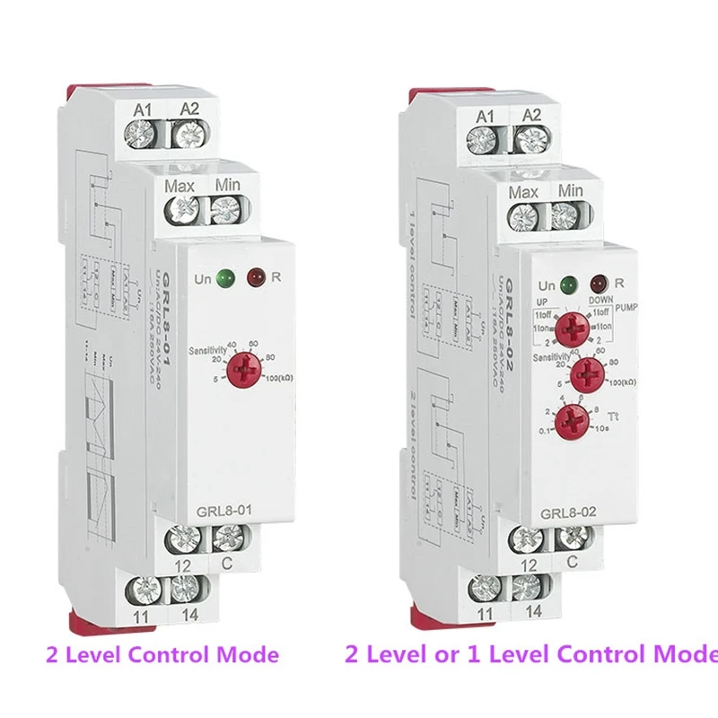 GRL8 регулятор уровня воды реле жидкости 10A AC DC 24V 220V Широкий диапазон напряжения