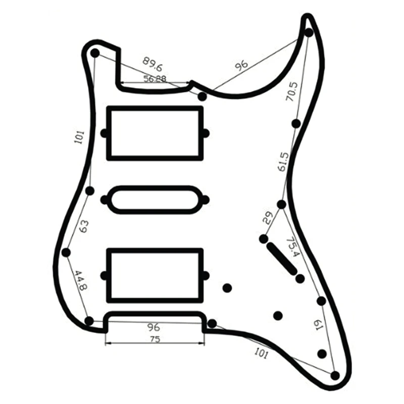 Загруженный Prewired электрогитара Pickguard 11 Hole Hsh звукосниматели Предварительно проводной однокатушный хамбакер магнит звукосниматели