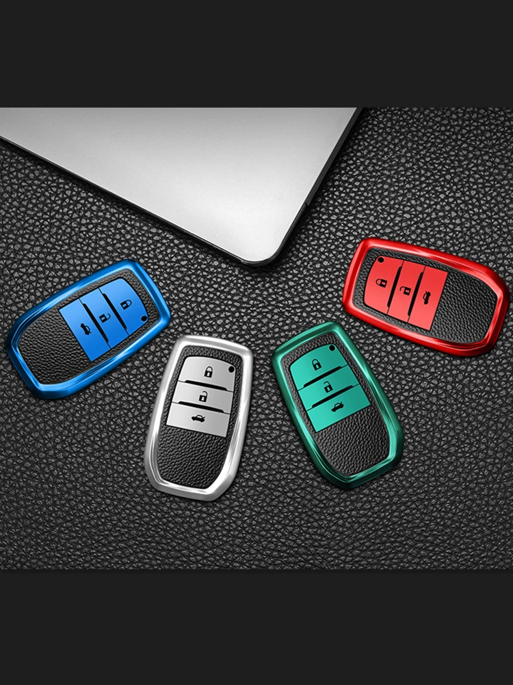 Чехол для автомобильных ключей 2 3 кнопки ТПУ Toyota Hilux Fortuner Land Cruiser Camry Coralla Crown RAV4