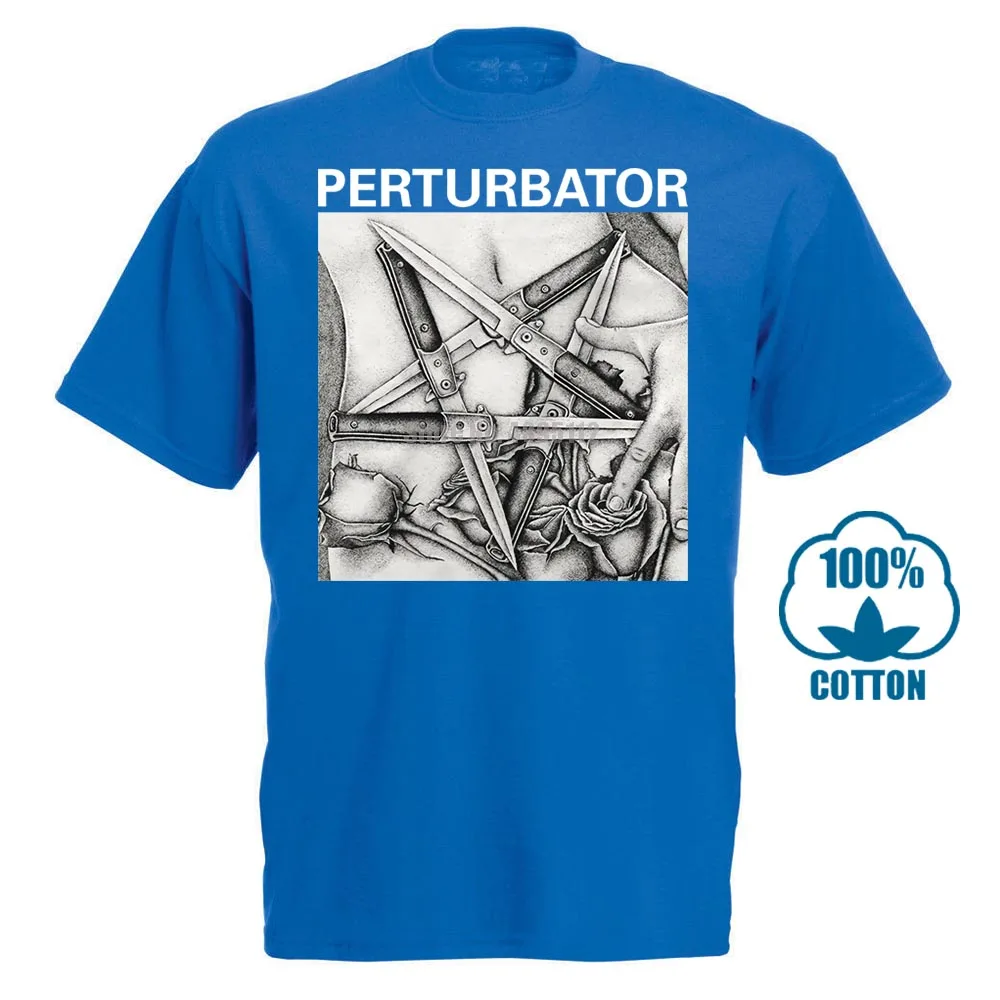 Пертурбатор Pentaknife M Xl Официальная футболка темная волна Synthwave Tour футболка - Цвет: Синий