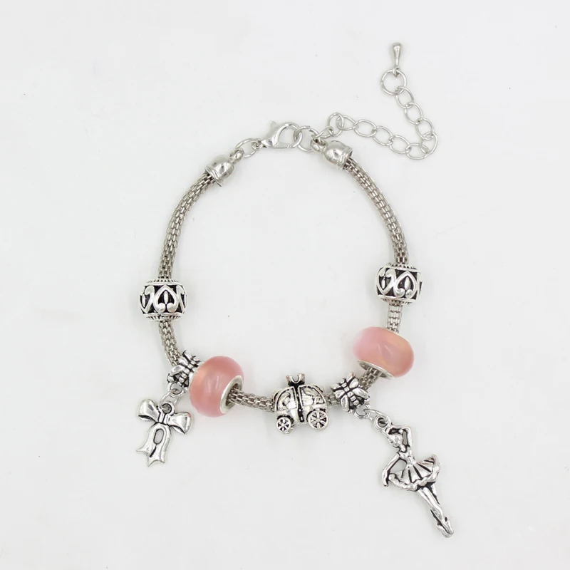 10 шт./лот модные браслеты и в форме сердца с шариками бантами танцующие балерины