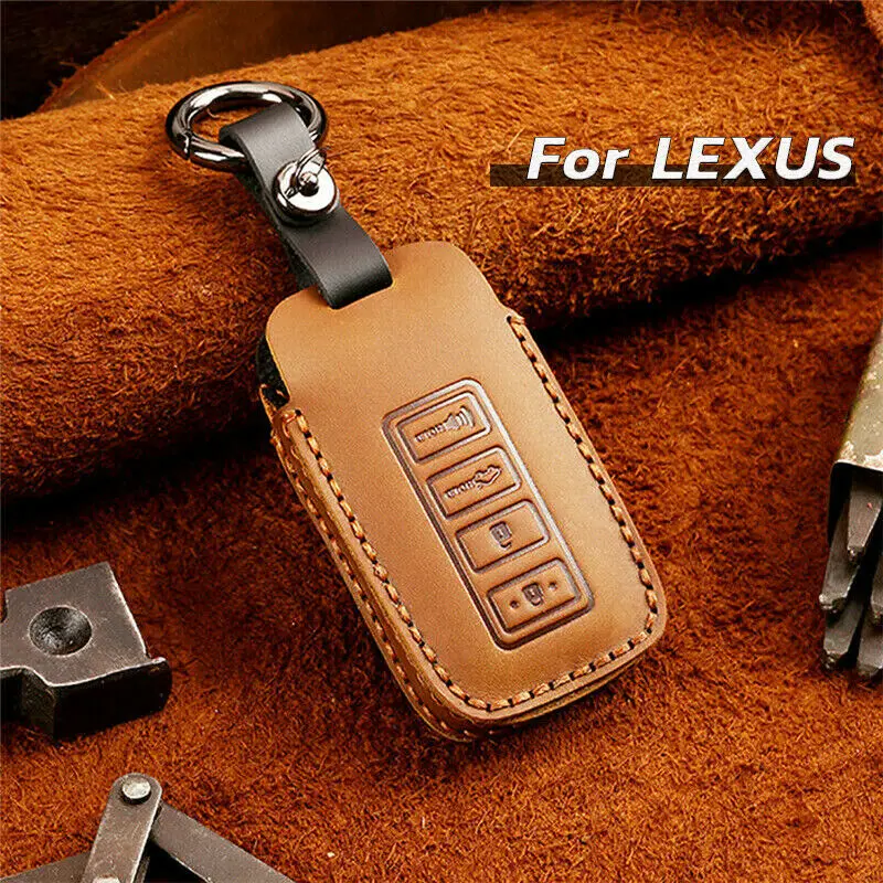 

Leather Car accessories Car Remote Key Fob Case Cover Chain For Lexus Accessories ES300h ES350 NX200t NX300h RC200t RC300 RC350