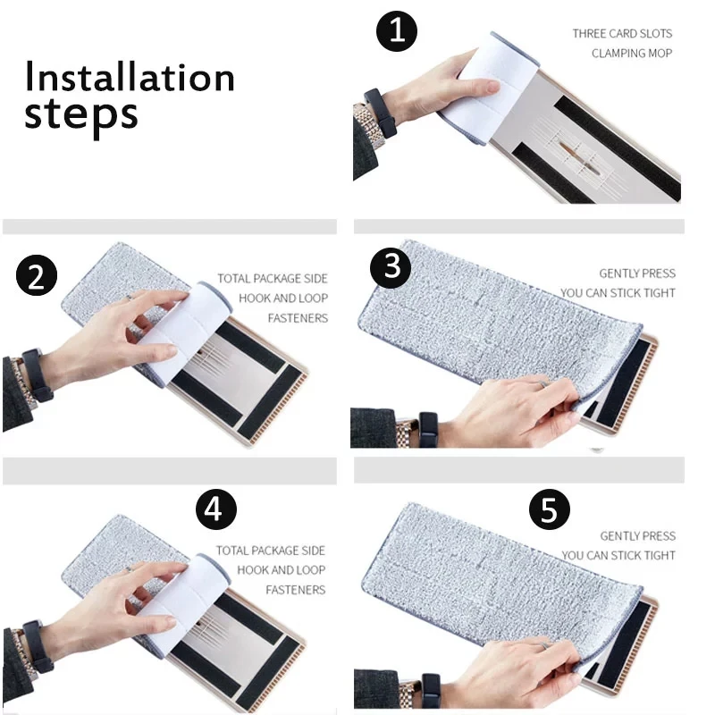 Ручная стирка Бесплатная Швабра Quick Clean Микрофибры Squeeze плоская для мытья пола