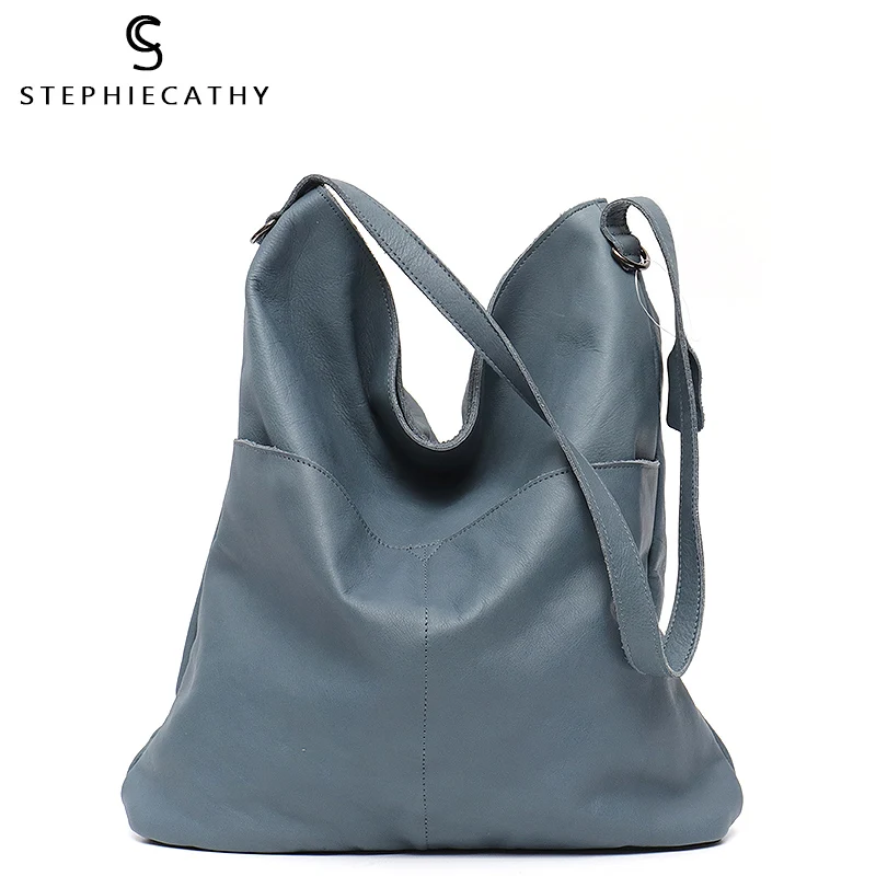 Женская сумка хобо из натуральной кожи с ручками и плечевым ремнём|Сумки ручками|