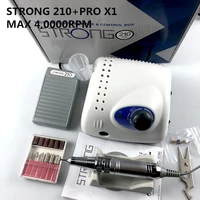 strong 210 control box 40000rpm handpiece pro x1 105 105l 65w nail drills manicure machine pedicure electric file bits