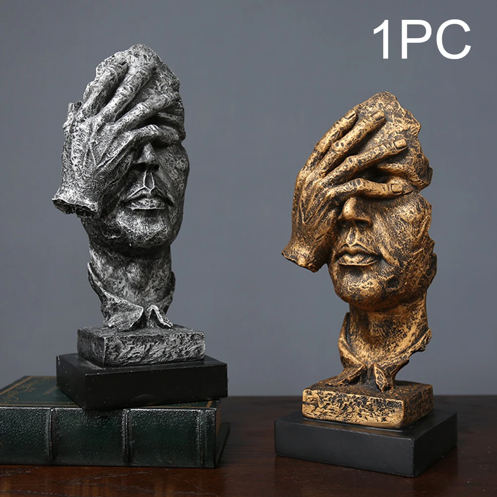 

Gifts Fun Free Standing Cabinet Living Room Resin Crafts Festival Home Office Desktop Ornament Retro Statues DIY Not Listen Look