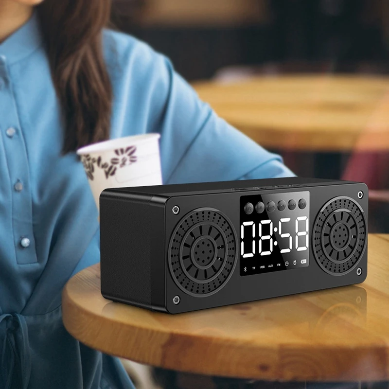 Стерео Деревянный сабвуфер Bluetooth динамик fm радио портативный Mp3 Play Super Bass громкий